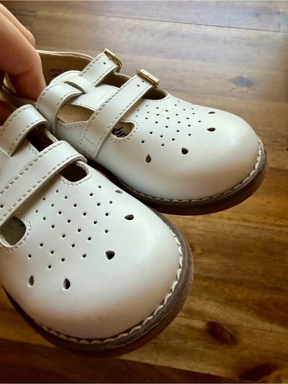 Footmates Girls Danielle White Leather Mary Jane Shoes Toddler Size 9